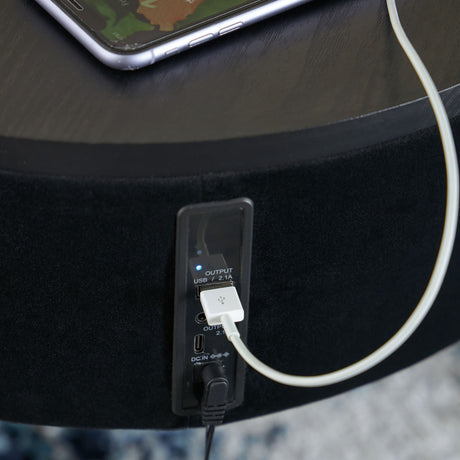 Nedman - Black / Gold Finish - Accent Table With Speaker by Signature Design by Ashley® | Bel Furniture