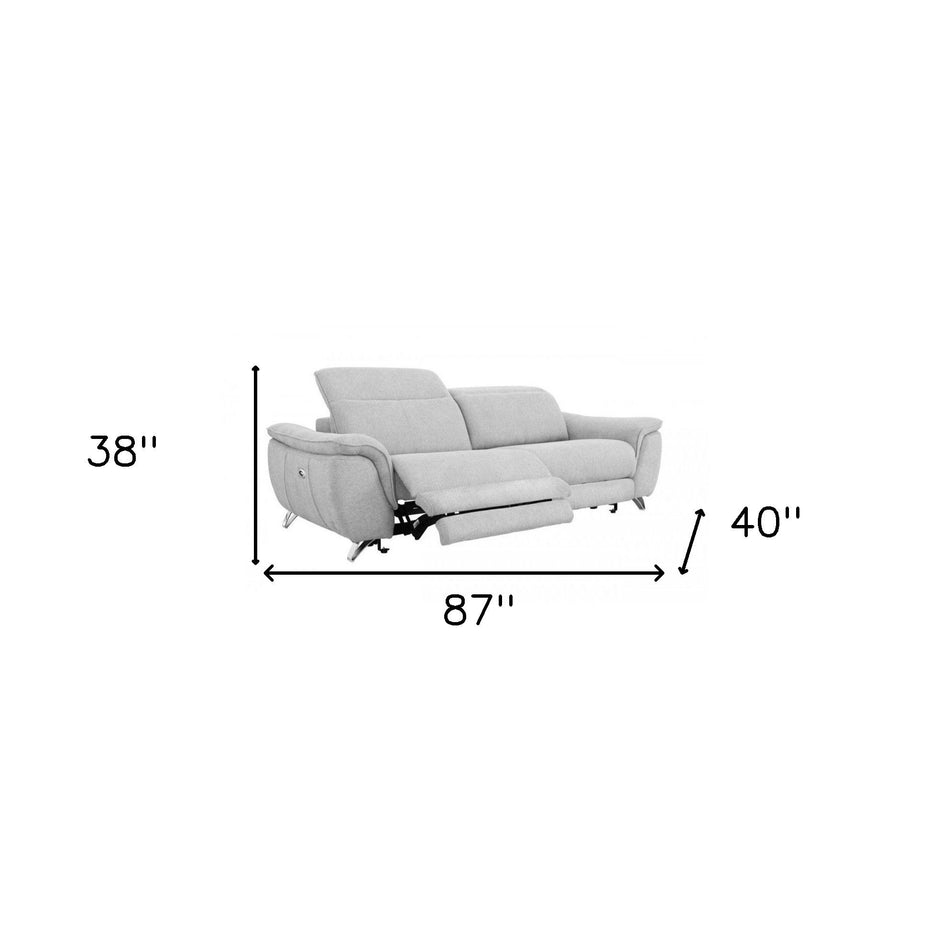 Power Reclining Loveseat - Gray / Silver