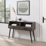 Contemporary 2 Drawer Angled Entry Table - Slate Gray by Walker Edison | Bel Furniture