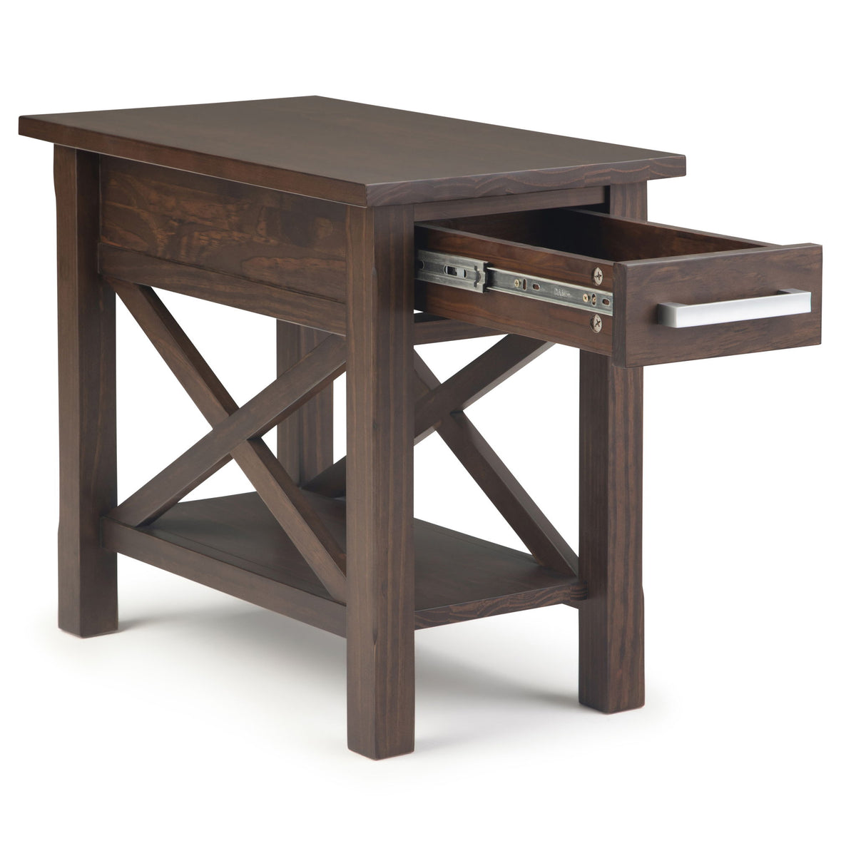 Kitchener - Narrow Side Table - Warm Walnut Brown by Simpli-Home | Bel Furniture