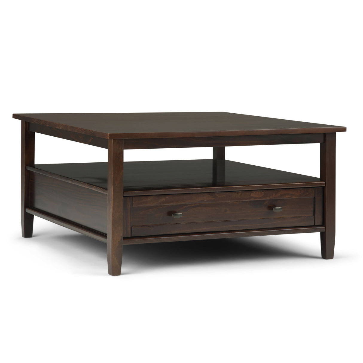Warm Shaker - Square Coffee Table - Tobacco Brown by Simpli-Home | Bel Furniture
