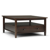 Warm Shaker - Square Coffee Table - Tobacco Brown by Simpli-Home | Bel Furniture