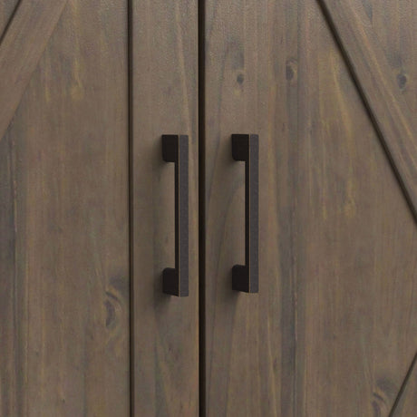 Ela - Medium Storage Cabinet - Smoky Brown by Simpli-Home | Bel Furniture