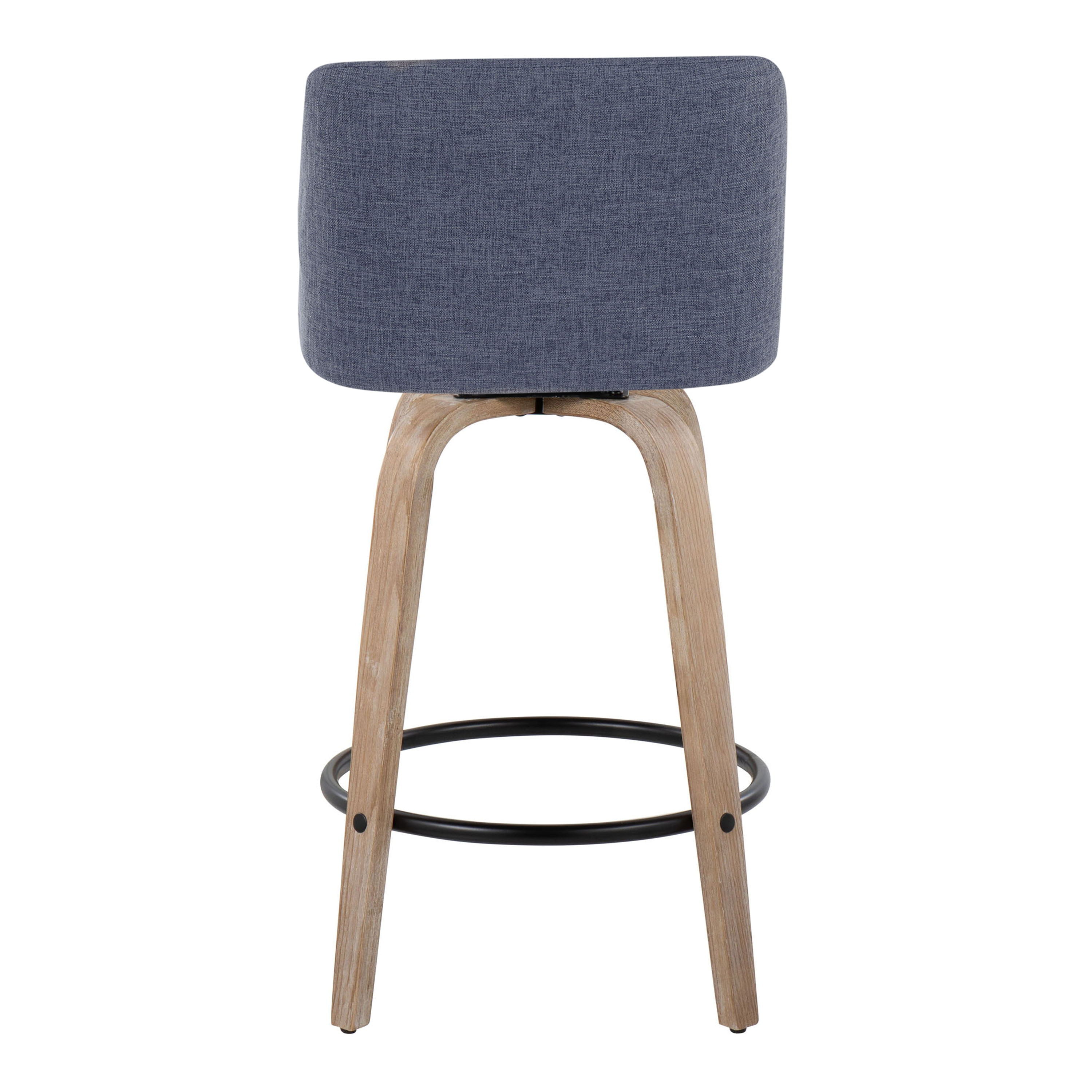 Toriano - Contemporary Fixed-Height Counter Stool & Swivel With Round Footrest (Set of 2)