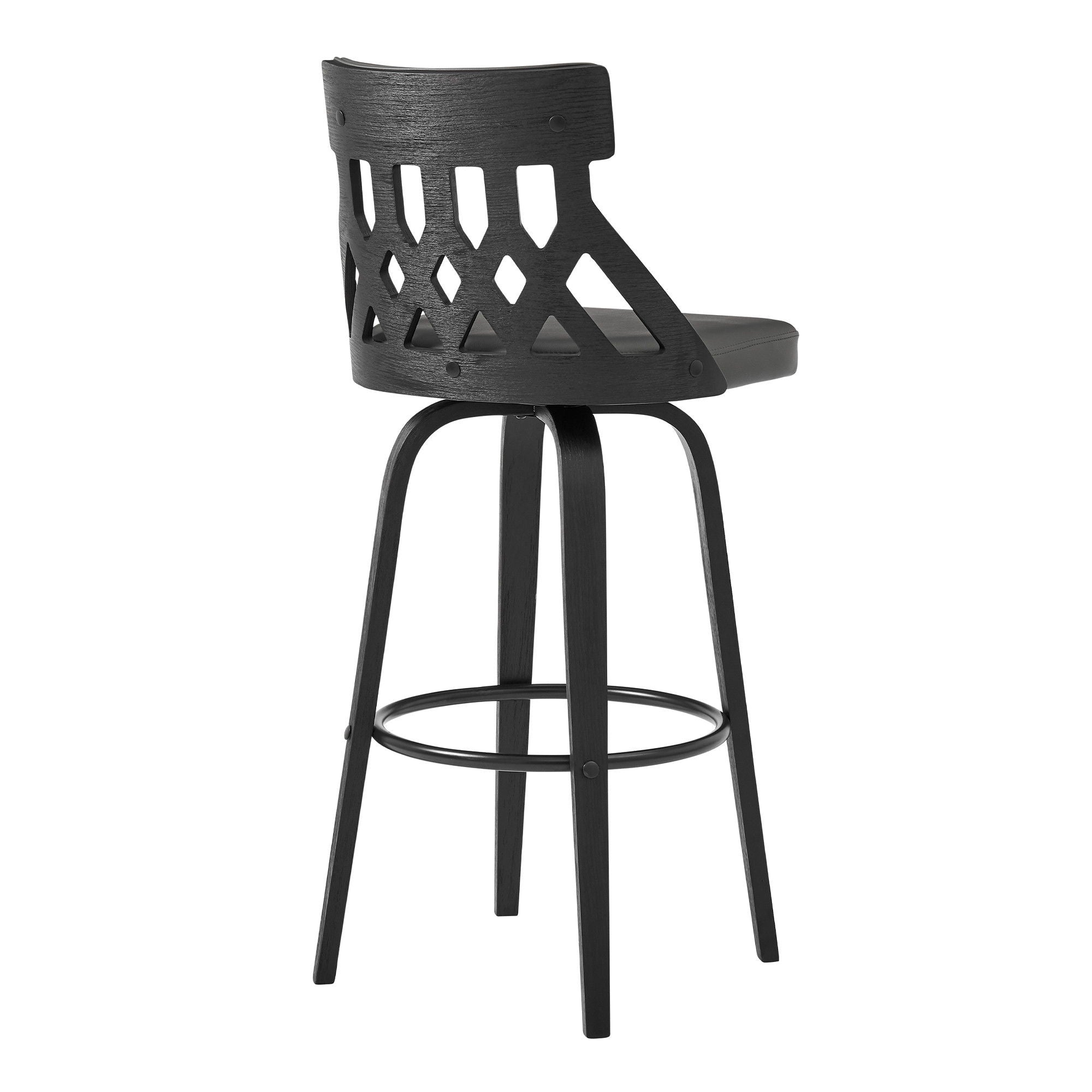 Swivel Backless Bar Height Bar Chair - Gray / Black