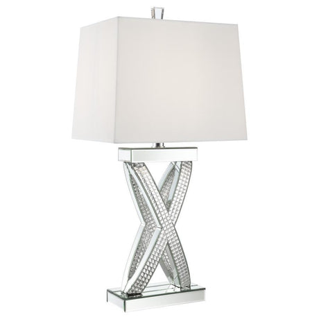 Dominick - Tapered Mirrored Acrylic Table Lamp - Silver by CoasterElevations | Bel Furniture