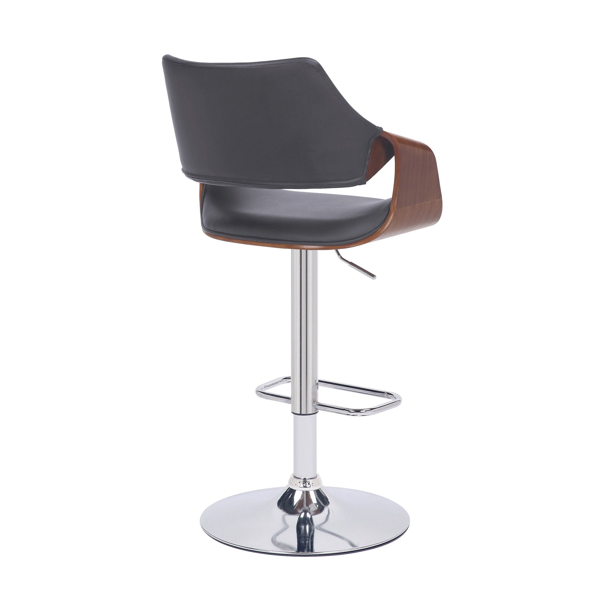 45" Swivel Adjustable Height Bar Chair - Gray / Silver