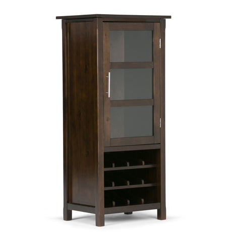 Avalon - High Storage, Wine Rack Cabinet Dark Brown by Simpli-Home | Bel Furniture