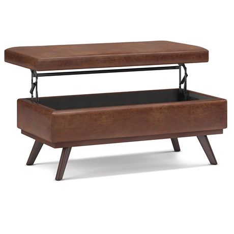 Owen - Lift Top Large Coffee Table Storage Ottoman, Mid Century Style - view 6