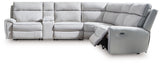 Social Pointe - Reclining Sectional Gray 6 Pc. Reclining Sectional With Console by Signature Design by Ashley® | Bel Furniture