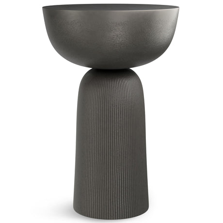 Hughes - Cast Aluminum Side Table - Black by Simpli-Home | Bel Furniture