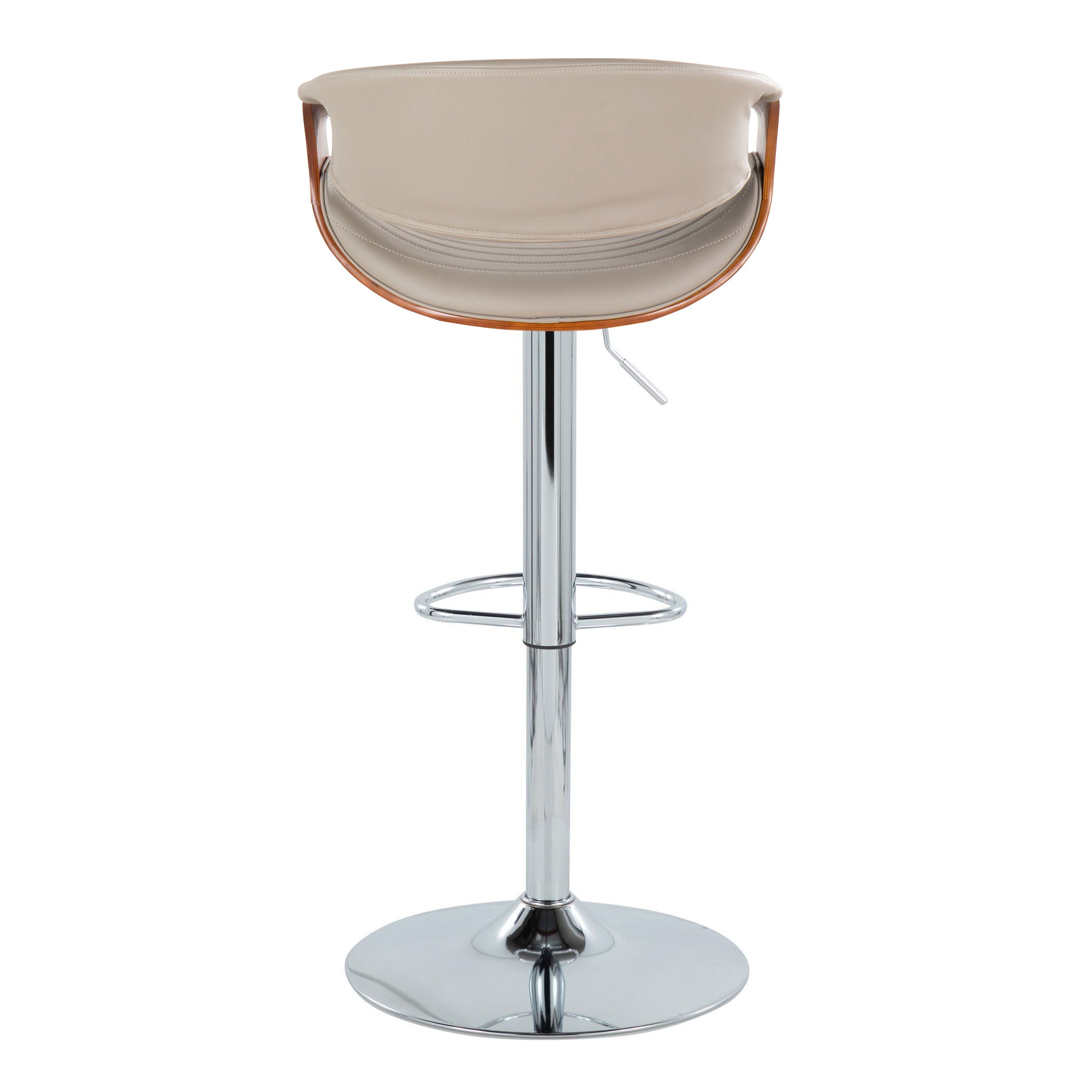 Symphony - Mid Century Modern Adjustable Barstool With Swivel With Oval Footrest (Set of 2)