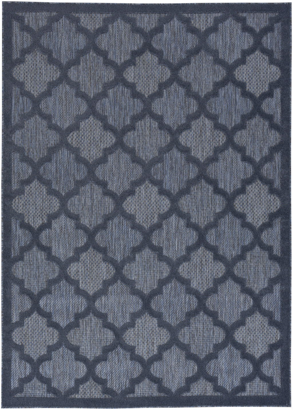 4' X 6' Ikat Indoor / Outdoor Area Rug - Navy Blue