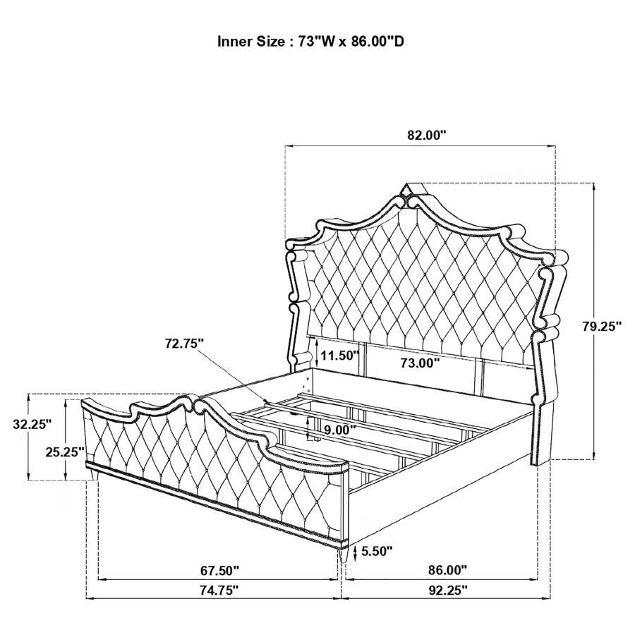 Antonella - Upholstered Panel Bed