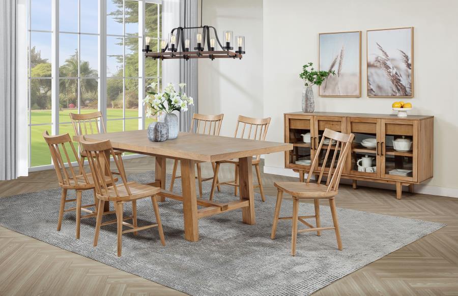Middleton - Extension Leaf Dining Set Light Brown 7 Pc. Table, 6 Chairs by Coaster Fine Furniture | Bel Furniture