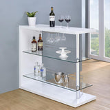 Prescott - Rectangular 2-Shelf Bar Unit by CoasterEssence | Bel Furniture