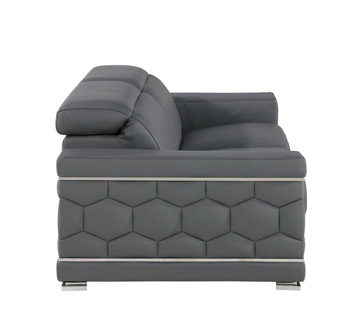 Genuine Love Seat Leather - Silver / Gray