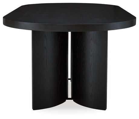 Rowanbeck - Black - Oval Dining Room Table by Signature Design by Ashley® | Bel Furniture