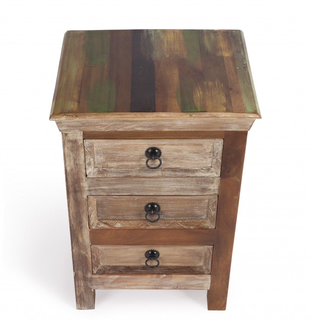 Modern Rustic Three Drawer Accent Chest - Light Brown