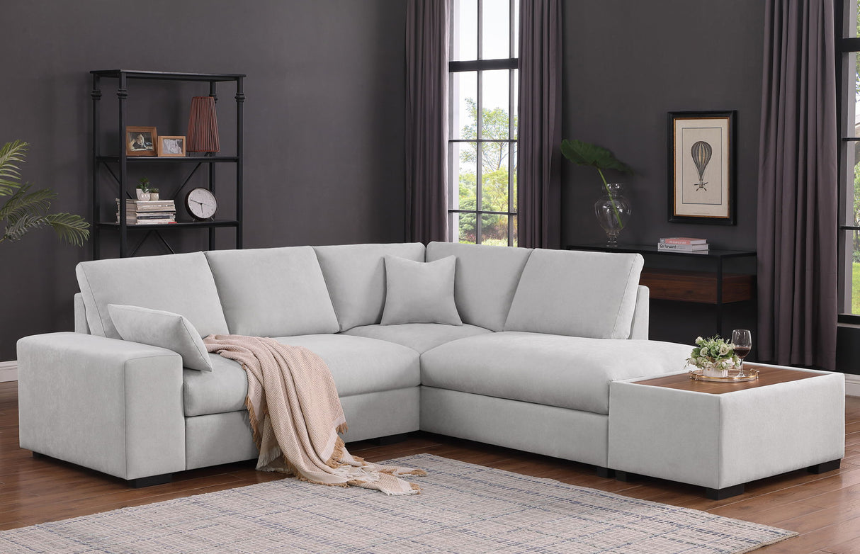 Joshua - 100" Sectional Sofa with Right Facing Chaise and Console Ottoman by Lilola Home | Bel Furniture