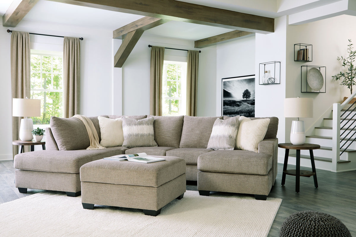 Creswell - Sectional Set Beige 3 Pc. Sectional, Ottoman by Signature Design by Ashley® | Bel Furniture