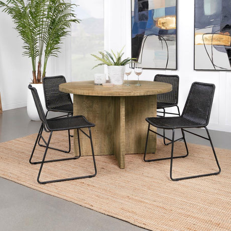 Jamestown - Round Composite Wood Dining Table - Mango by CoasterEveryday | Bel Furniture