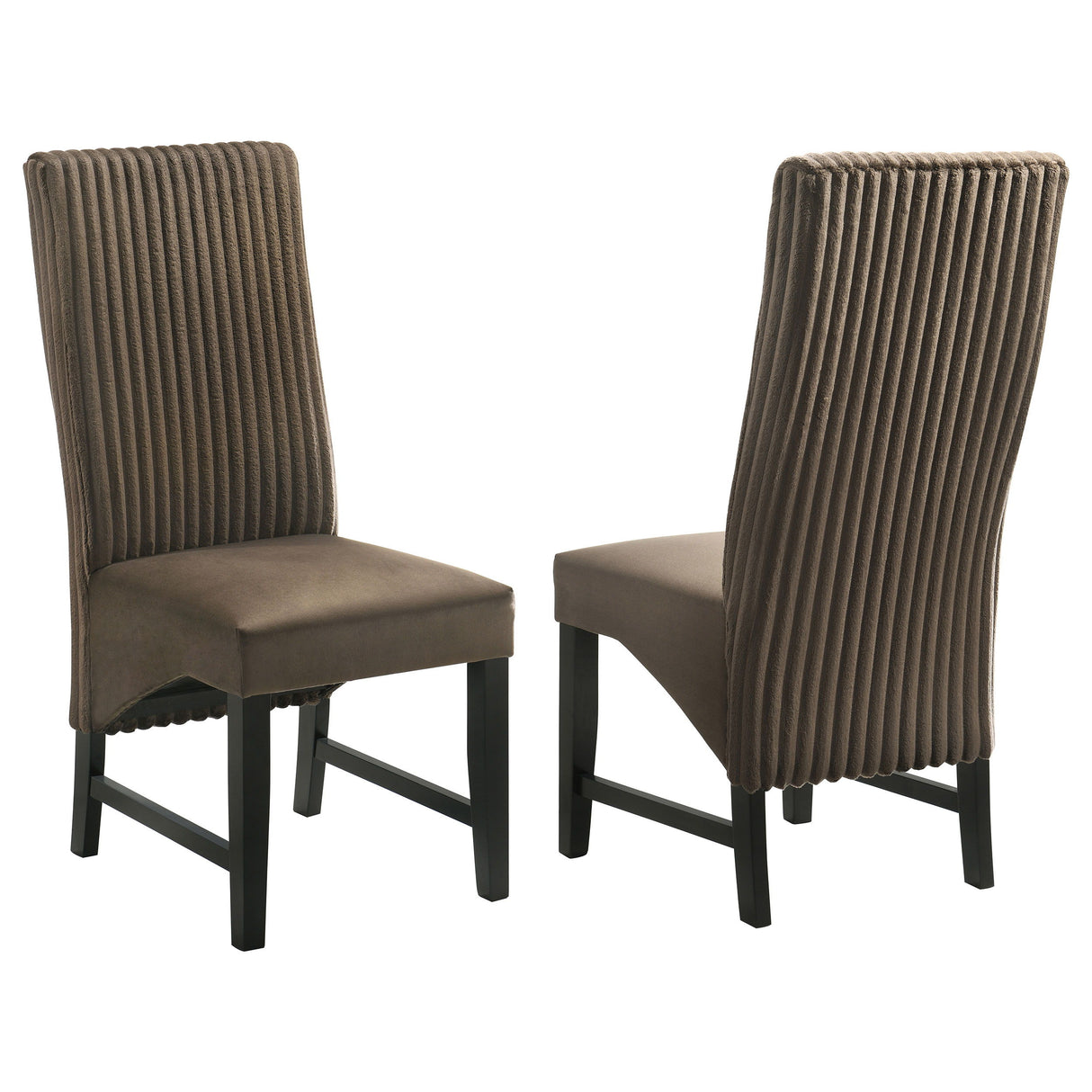 Barrand - Upholstered Dining Side Chair (Set of 2) Dark Brown by Coaster Fine Furniture | Bel Furniture