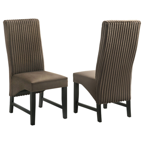 Barrand - Upholstered Dining Side Chair (Set of 2) Dark Brown by Coaster Fine Furniture | Bel Furniture
