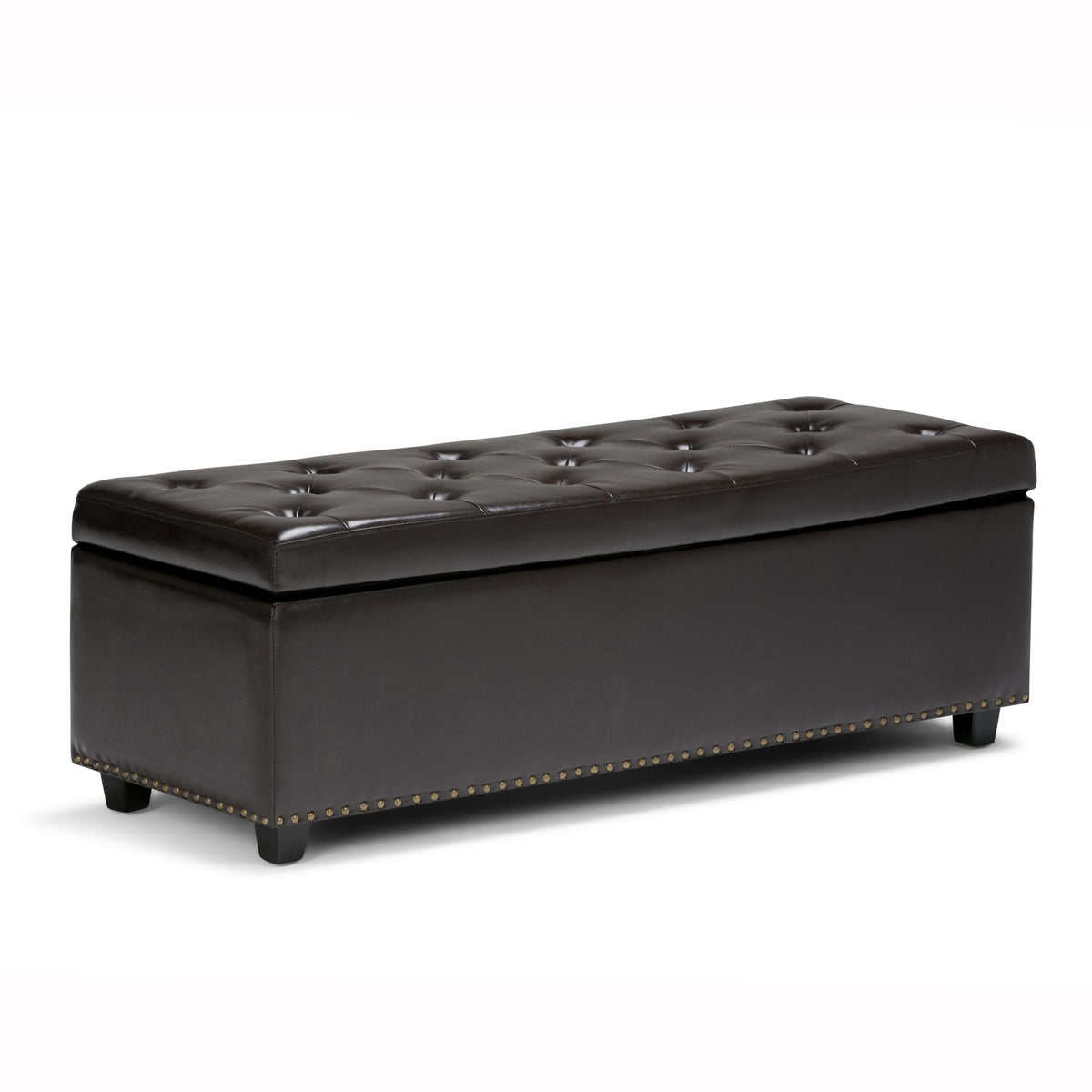 Hamilton - Storage Ottoman - Coffee Brown by Simpli-Home | Bel Furniture