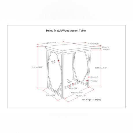 Selma - Handcrafted Metal And Wood Accent Table - view 5
