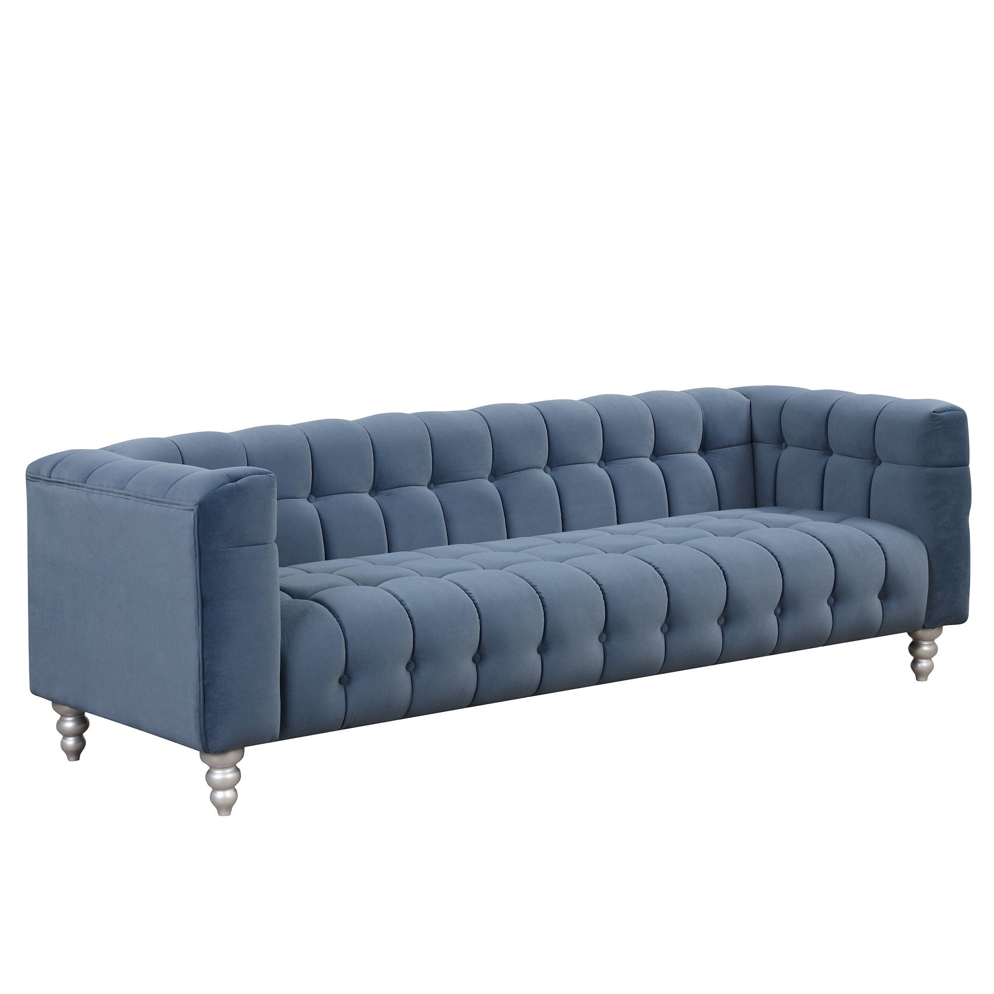 Modern Sofa Dutch Fluff Upholstered Sofa With Solid Wood Legs, Buttoned Tufted Backrest