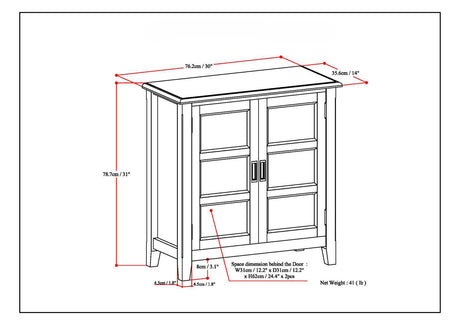 Burlington - Handcrafted Low Storage Cabinet by Simpli-Home | Bel Furniture