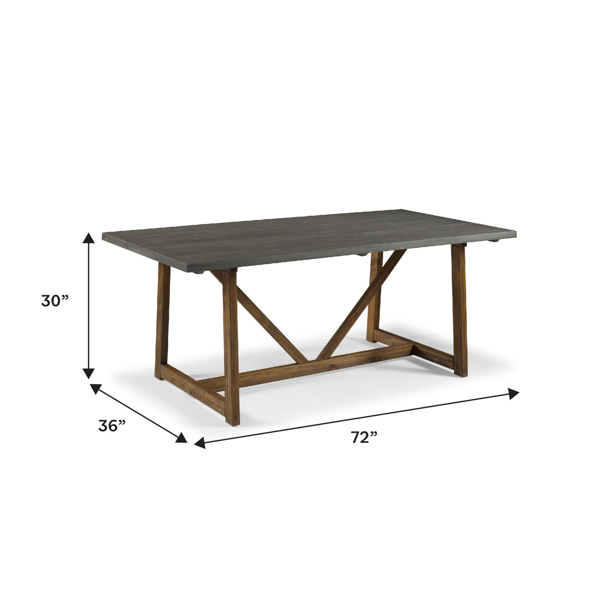 Modern Farmhouse Solid Wood V Frame Trestle Dining Table - Gray / Brown by Walker Edison | Bel Furniture