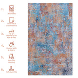 Maval - Abstract Washable Area Rug