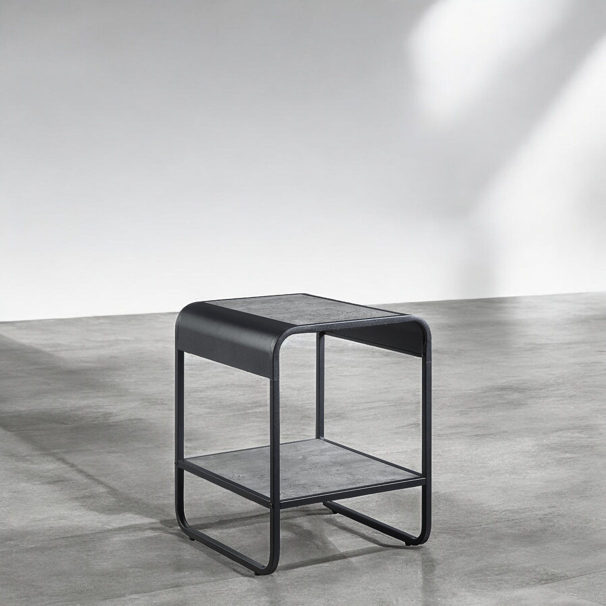 Raziela - End Table - Concrete Gray / Black by Urban Nest | Bel Furniture