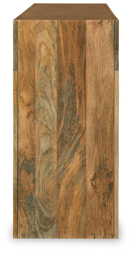 Luzmanacy - Natural Brown - Console Sofa Table by Signature Design by Ashley® | Bel Furniture