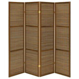 Browning - 4-Panel Bamboo Room Divider Folding Screen - Walnut by Coaster Fine Furniture | Bel Furniture