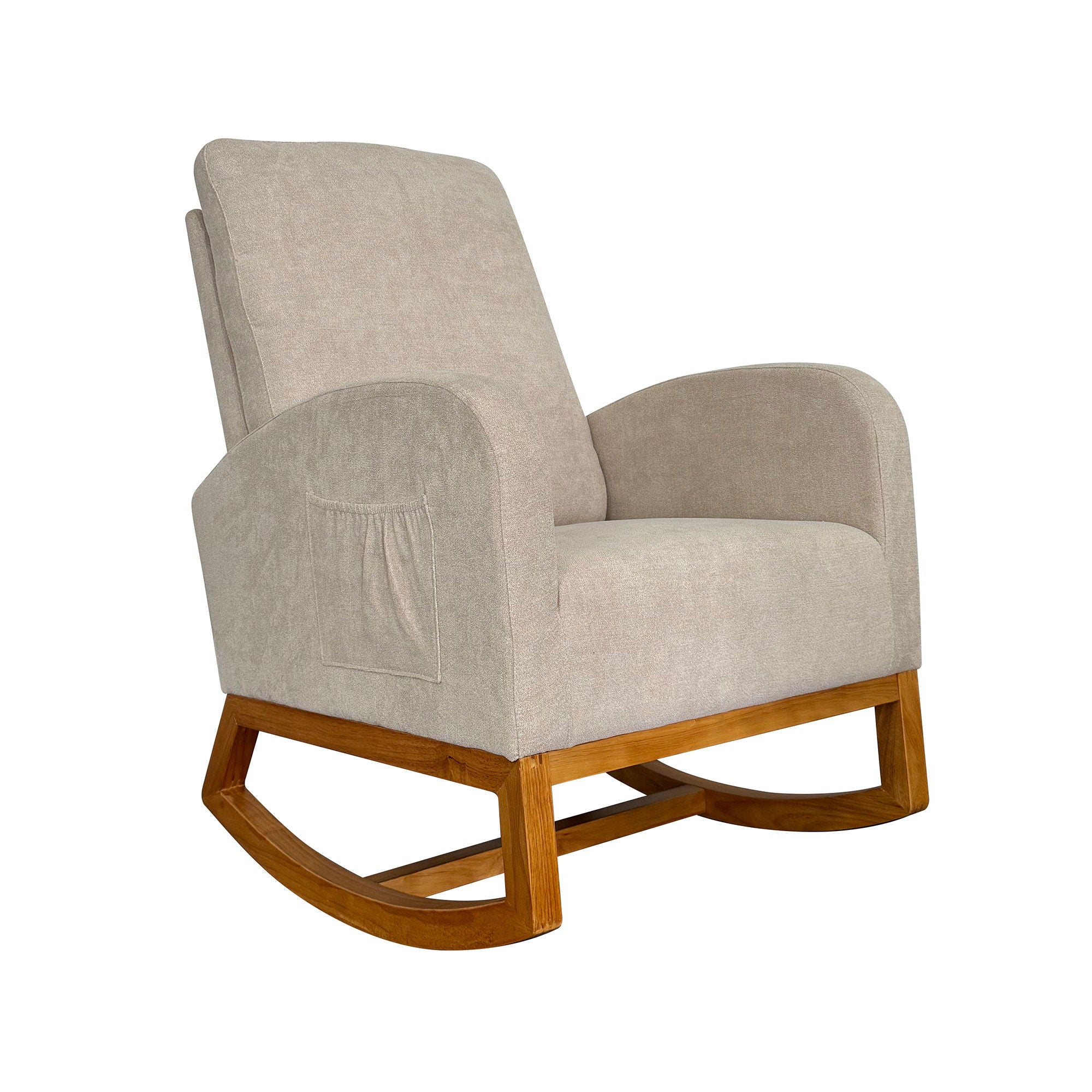 Linen Rocking Chair Accent Chair - Beige