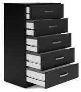 Finch - Black - Five Drawer Chest - 46" Height by Signature Design by Ashley® | Bel Furniture