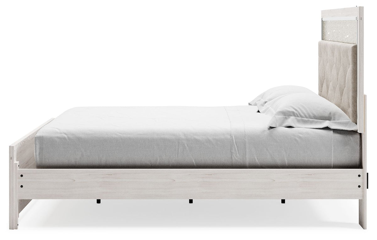 Altyra - White - King Panel Bed With Upholstered Headboard by Signature Design by Ashley® | Bel Furniture