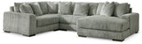 Lindyn - Sectional Pearl Silver 4 Pc. Left Arm Facing Corner Chaise Sectional by Signature Design by Ashley® | Bel Furniture