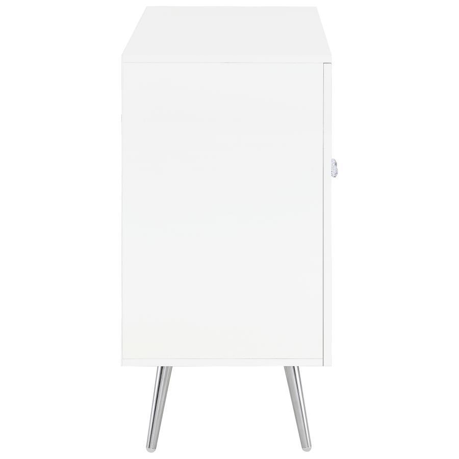 Nieta - 2 Door Engineered Wood Accent Cabinet - White High Gloss by Coaster Fine Furniture | Bel Furniture