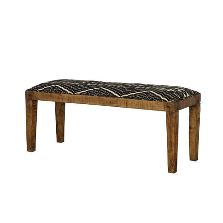 Lamont - Fabric Upholstered Accent Bench - Black And Natural by CoasterEssence | Bel Furniture