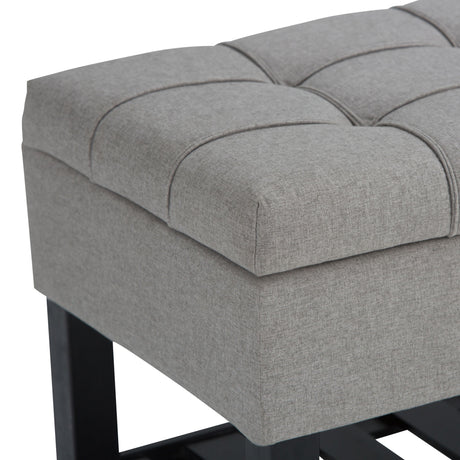 Saxon - Upholstered Transitional Storage Ottoman Bench - view 7