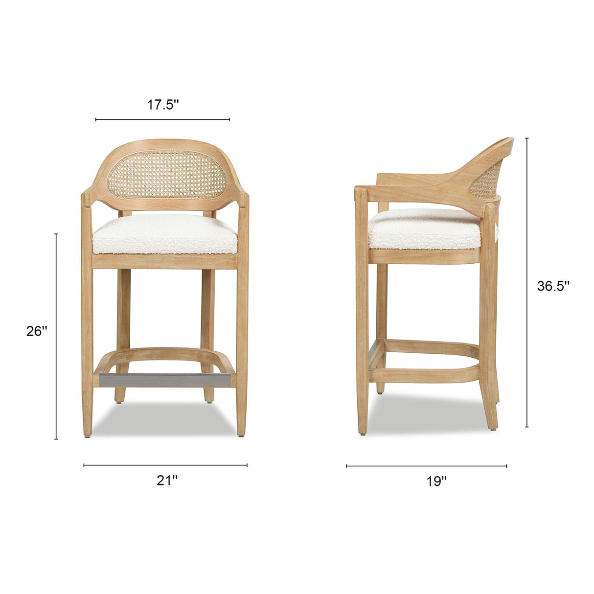 Americana - Mid-Century Modern Cane Back Counter Stool by Jennifer Taylor Home | Bel Furniture