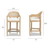 Americana - Mid-Century Modern Cane Back Counter Stool by Jennifer Taylor Home | Bel Furniture