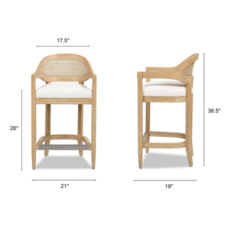 Americana - Mid-Century Modern Cane Back Counter Stool by Jennifer Taylor Home | Bel Furniture