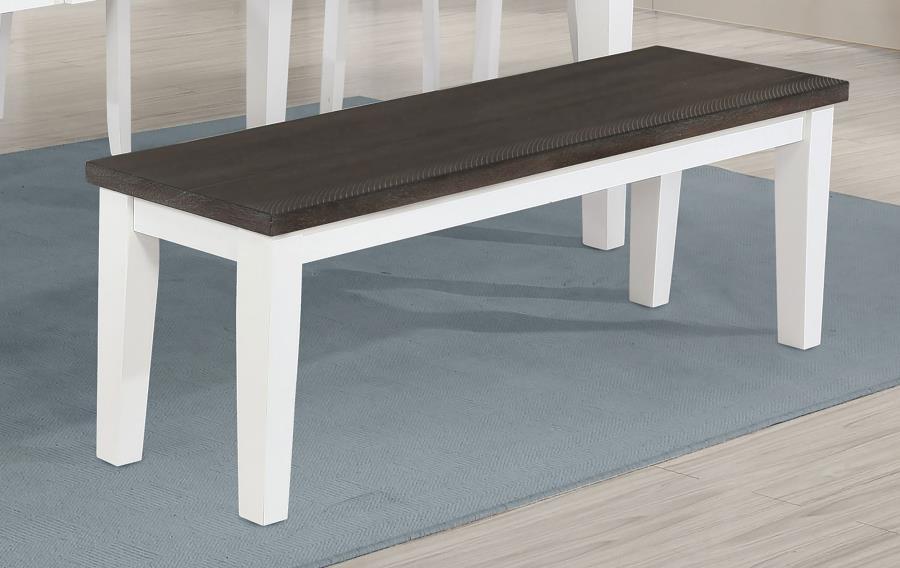 Kingman - Rectangular Bench - Espresso And White