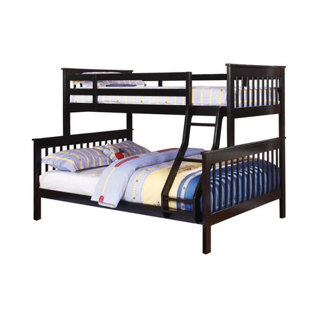 Chapman - Wood Bunk Bed Dark Brown Twin over Full by CoasterEveryday | Bel Furniture