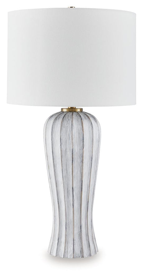 Lanwell - Antique Gray - Poly Table Lamp by Signature Design by Ashley® | Bel Furniture